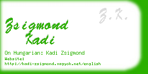 zsigmond kadi business card